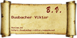 Busbacher Viktor névjegykártya
